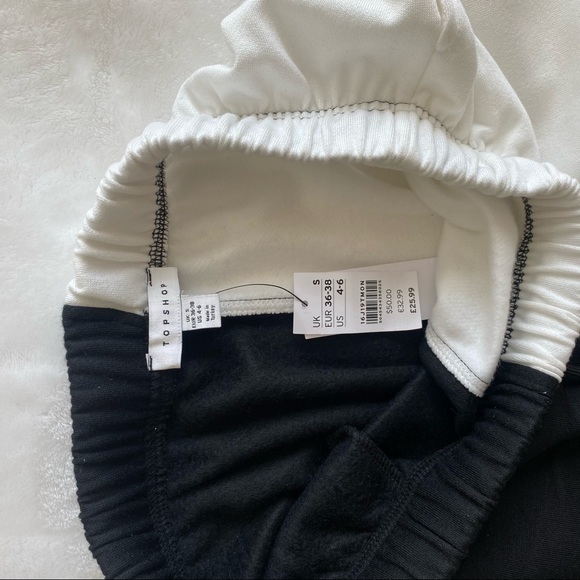 Topshop | Black + White Split Sweatpants | Size Small | NWT - Picture 6 of 7